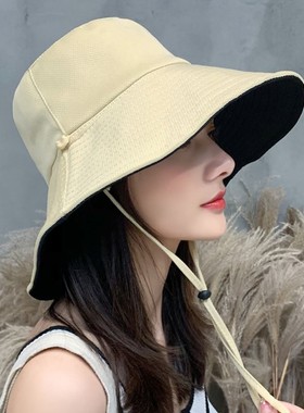 女士帽子洋气漂亮防嗮大太阳冒了