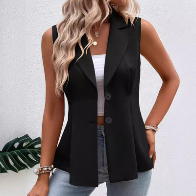 Women's temperament V-neck sleeveless vest suit jacket马甲女