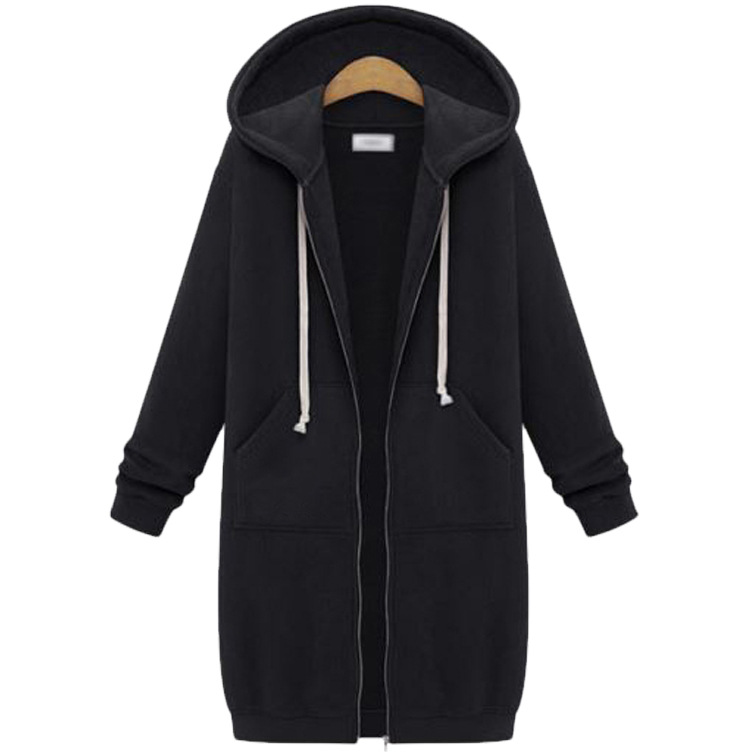 9XL plus size women's hooded long sleeved sweatshirt jacket