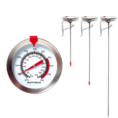 三印油温计 商用油炸烘焙温度计 厨房高温测量仪高精度测油温器表