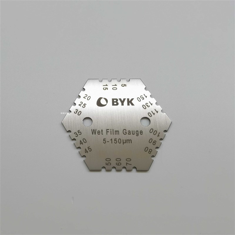 新款BYaK湿膜梳3507不锈钢六角湿膜测厚仪5-150m油漆涂料