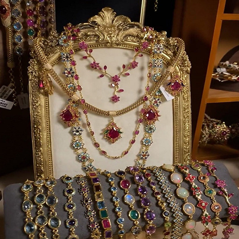 中古vintage轻奢项链宫廷风重工镶钻水滴锁骨链高级感复古项饰女,饰品/流行首饰/时尚饰品新,项链,淘宝优惠券,粉丝福利购,淘宝优惠卷