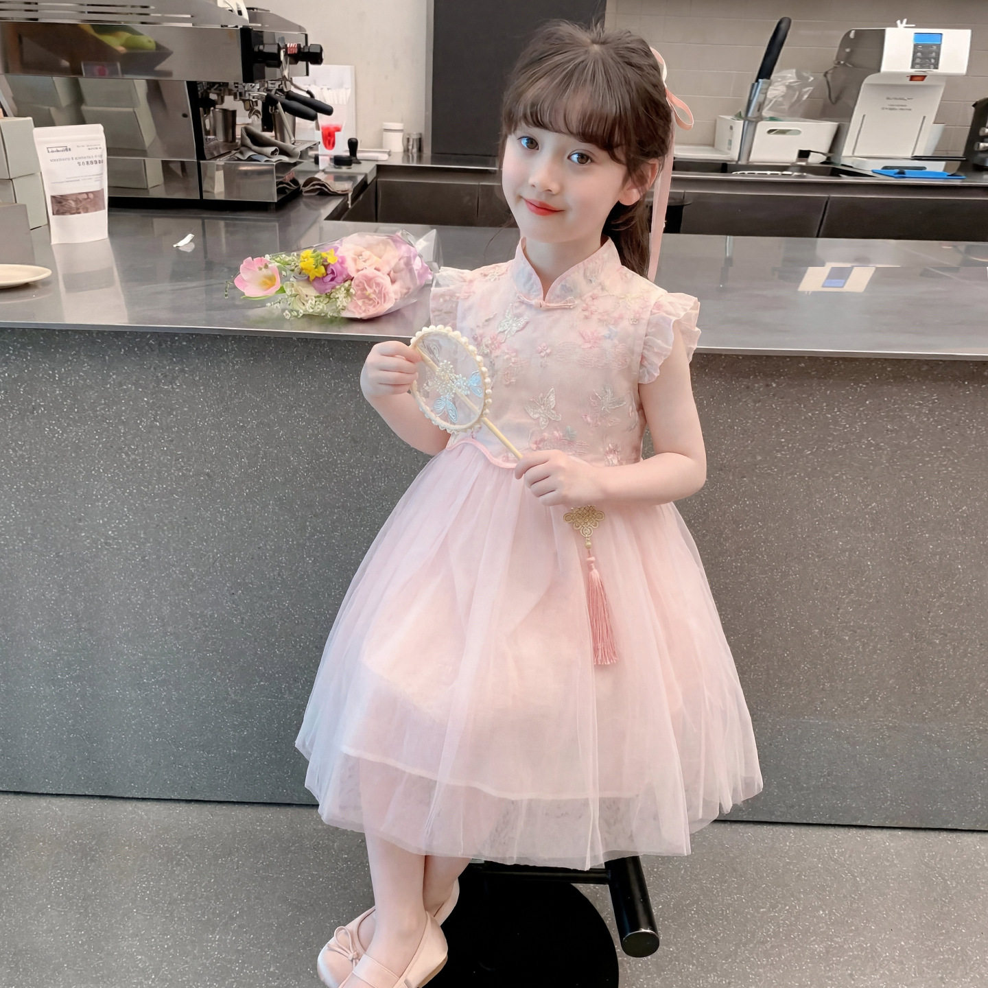女童连衣裙夏季2026新款洋气儿童时髦网红国风汉服女孩夏装裙子潮