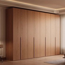橡木一门到顶2.4米高衣柜全原木色北欧实木平开门纯收纳储物衣橱