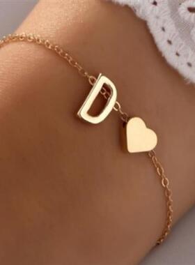 欧美26个英文字母手链手镯 26 English alphabet brlet women