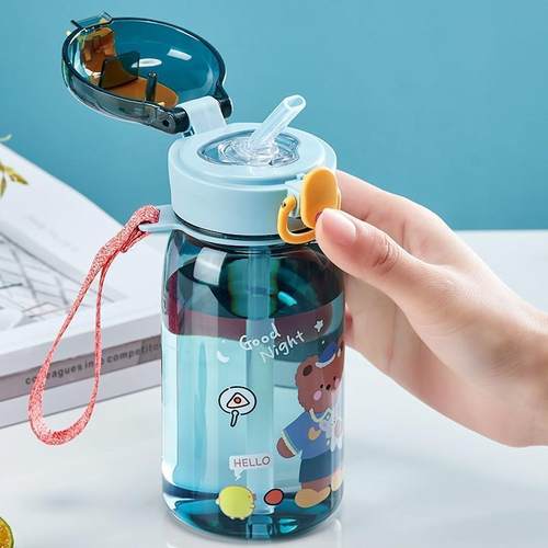 GIANXI Kids Water Sippy Cup With Straw Cartoon Leakproof