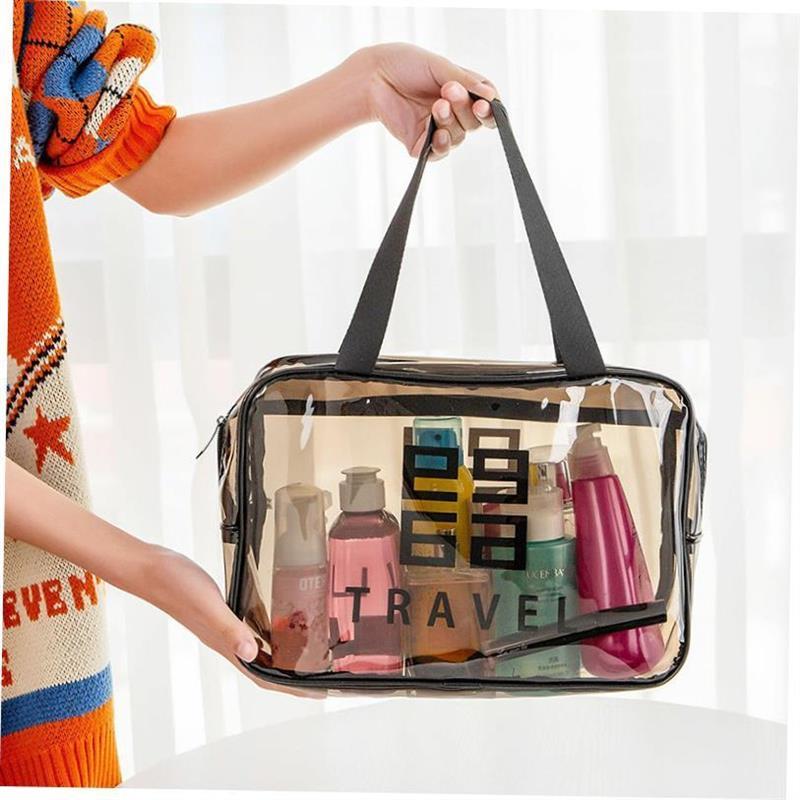 PU Travel Storage Bag Cosmetic Makeup Washbag Clear Handbag