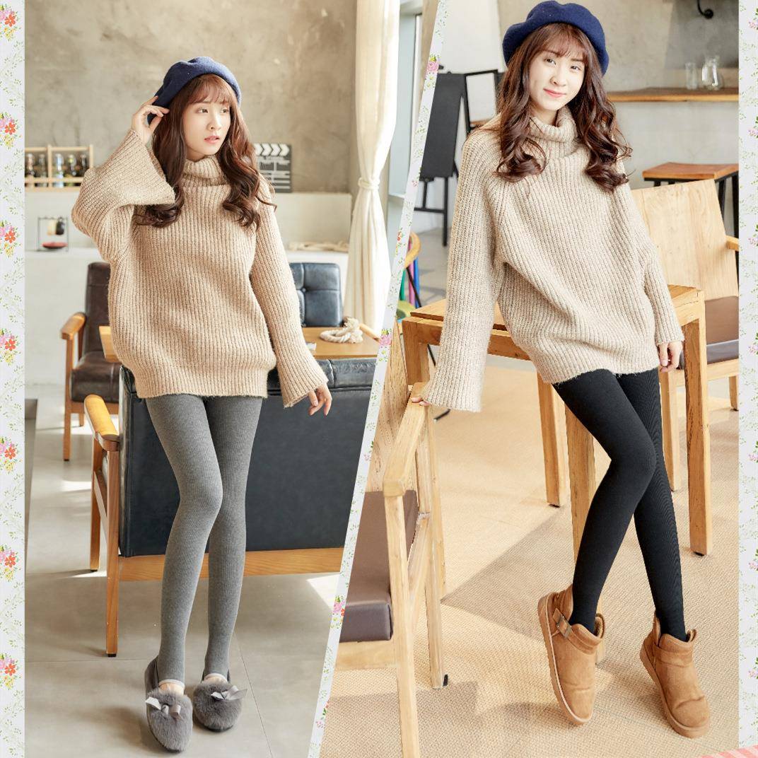 Winter leggings with plush thick cotton foot wrmers 加绒裤