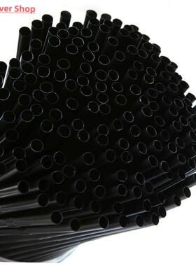 100pcs/Set Black Cocktail Straws Black Plastic Straw For Bir