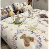 pillowcases sheets pcs cotton bed beddings sheet set flat