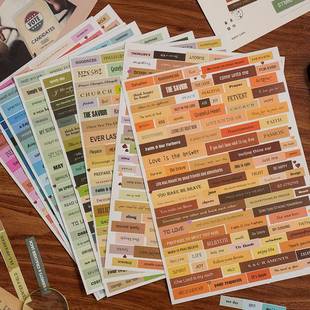 Washi Vintage DIY Pack Stickers Collage Phrases Text Pcs