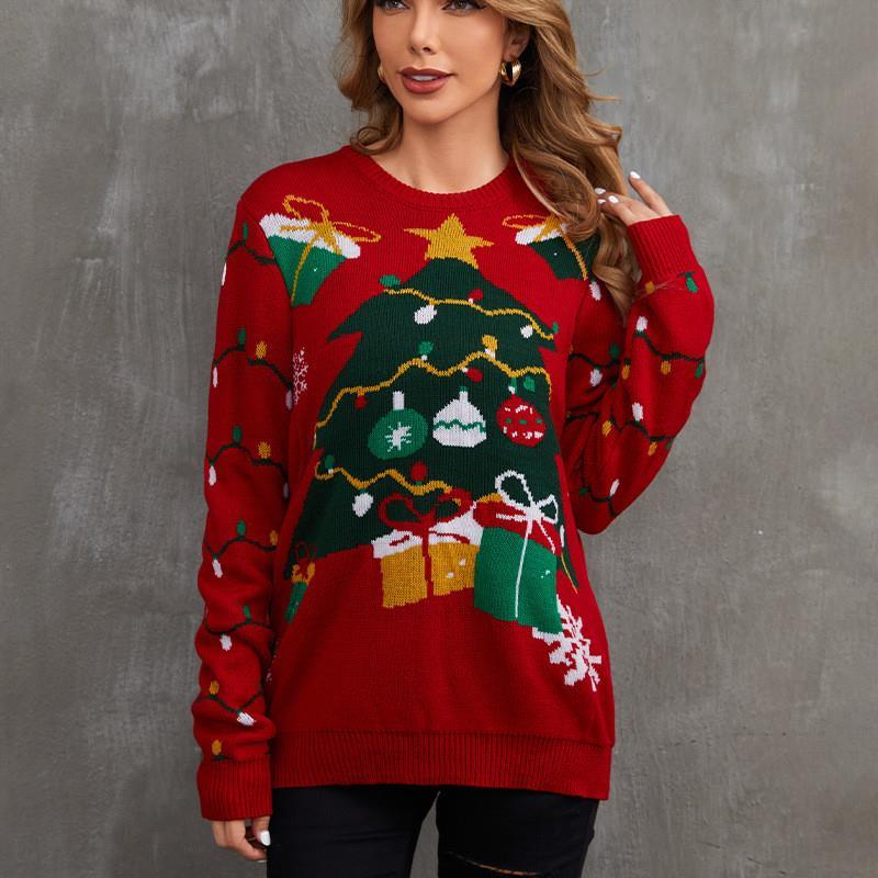 Christmas Sweater Women, Oversized Knit Holiday Party Wear