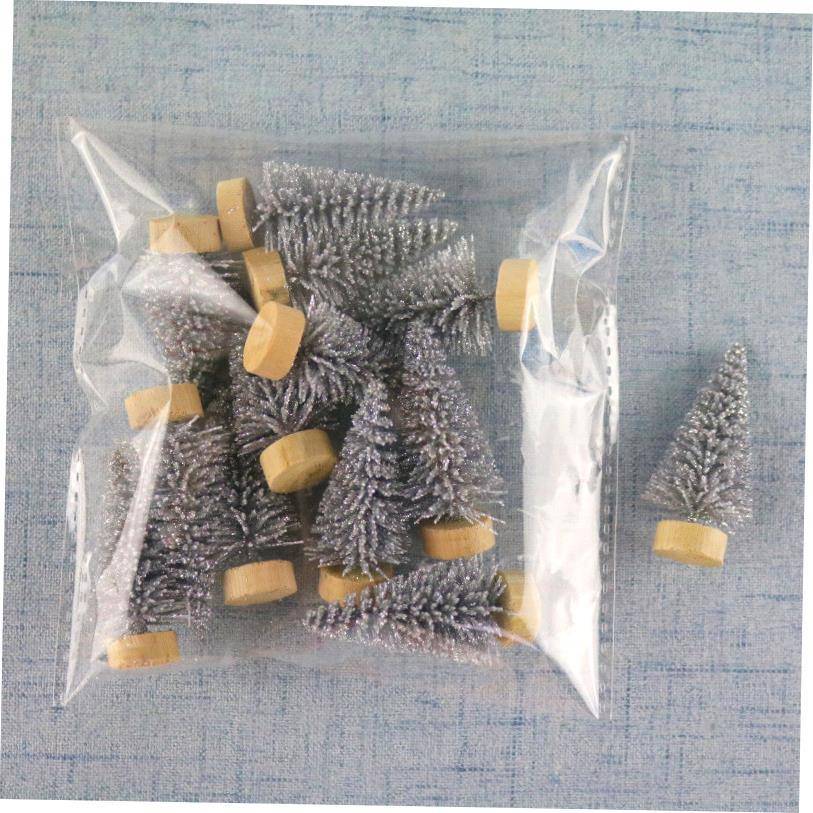 12Pcs Mini Christmas Tree Ornament Small Artificial Pine Sis