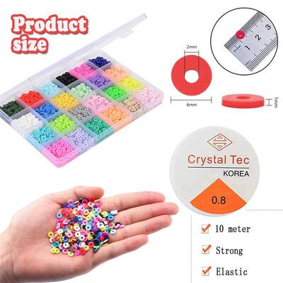 10000Pcs/Box 6mm Clay Bracelet Beads for Jewelry Making Kit