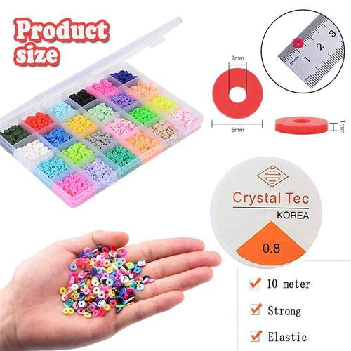 10000Pcs/Box 6mm Clay Bracelet Beads for Jewelry Making Kit