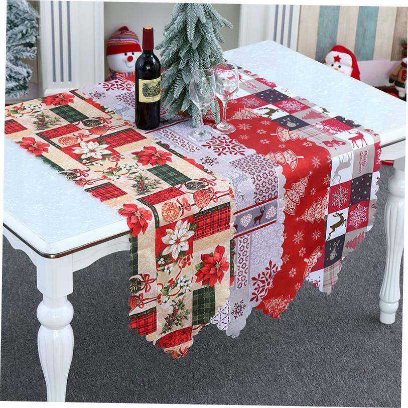 christmas decoration tree Printed tablecloth table flag桌布