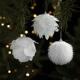 Snowball Christmas Ornament Flocked White Flower Tree Decor