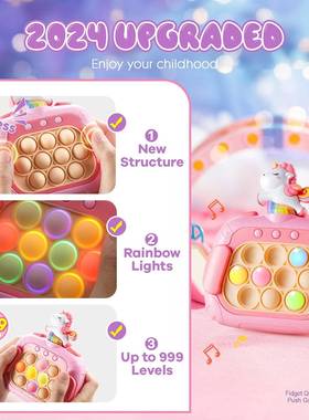 Uncorn Electrc Pop Push t Fdget Toys Kds Games Lght Up