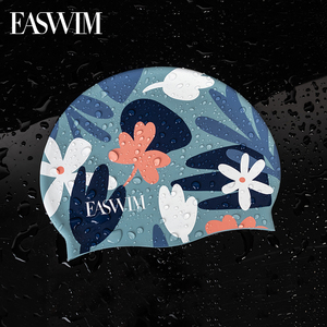 EASWIM硅胶游泳帽女防水不勒头专业长发专用加大头围成人舒适泳帽