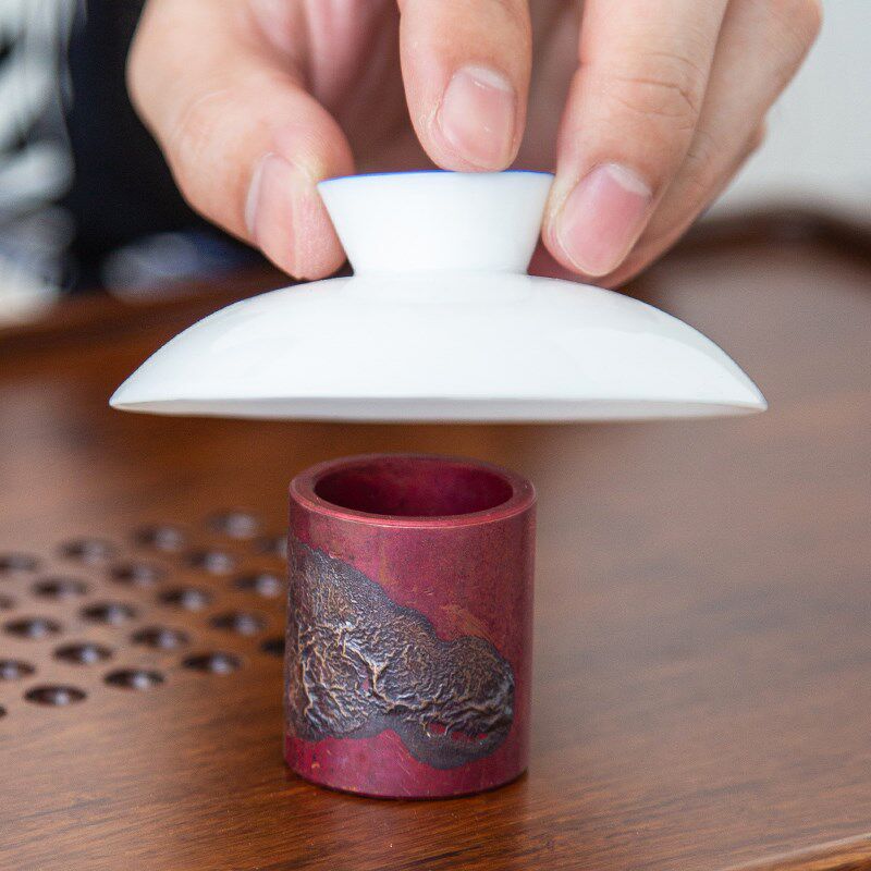 远舍纯铜盖置紫砂壶盖茶托紫铜盖碗托创I意摆件家用茶道茶具零配