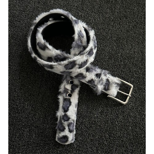 ironworks豹纹毛绒腰带