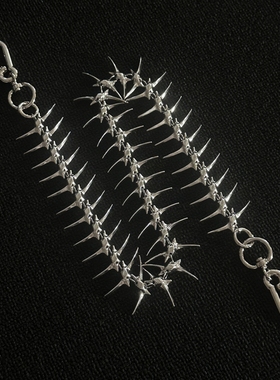 「骼骸」金属高克重鱼骨异形裤链原创手作拼接链条秀场设计感包挂