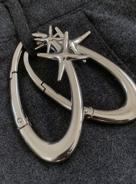 「星星椭圆扣」原创小众双星椭圆钥匙扣vibe风包包挂件高级感配饰