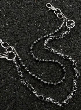 ironworks黑胆石骷髅头裤链金属双层腰间挂饰美式穿搭配件包挂件