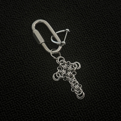 手工制作锁子甲十字架汽车钥匙扣