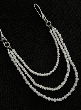 ironworks三层珍珠拼接裤链小众设计感穿搭配饰原创手作质感包挂