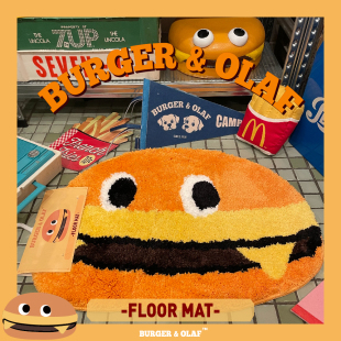 復(fù)古 芝士漢堡防滑地毯 AND BAO0046 OLAF美式 GUY BURGER CHEESE