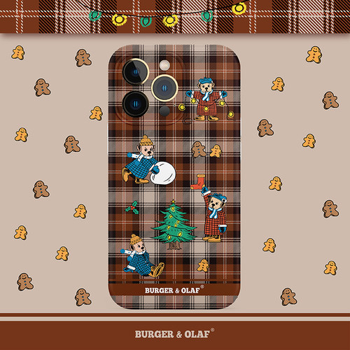 BAO0100 BURGER and OLAF  巧克力格纹 iPhone 15 Pro Max 手机壳