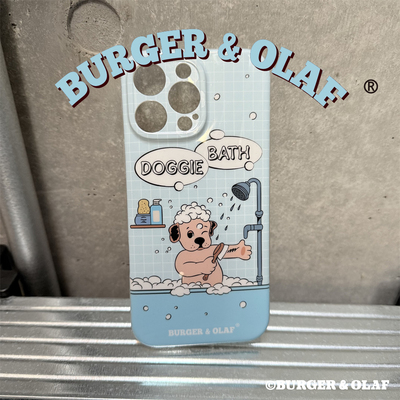 BOPC-006 BURGER&OLAF泡泡浴 拉布拉多 小狗 蓝色 iPhone 手机壳