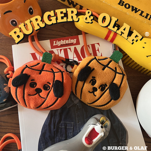 BAO0074  BURGER AND OLAF万圣节南瓜小狗 机能感户外挂绳 耳机包