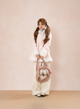 软萌兔兔 2025冬季新款兔耳大衣甜美软妹lolita小个子毛呢外套