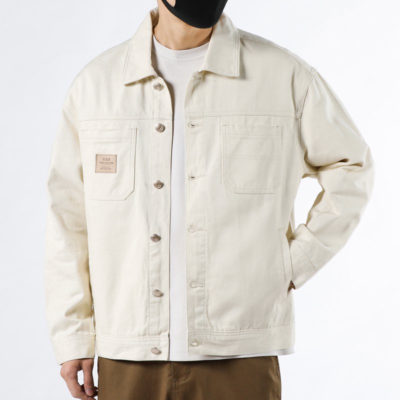 高端翻领美式潮牌休闲牛仔衣服