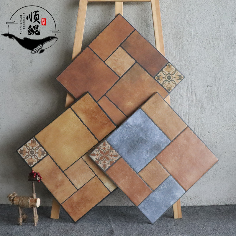 美式乡村花园庭院仿古砖400X400田园室外阳台院子地砖防滑地板砖