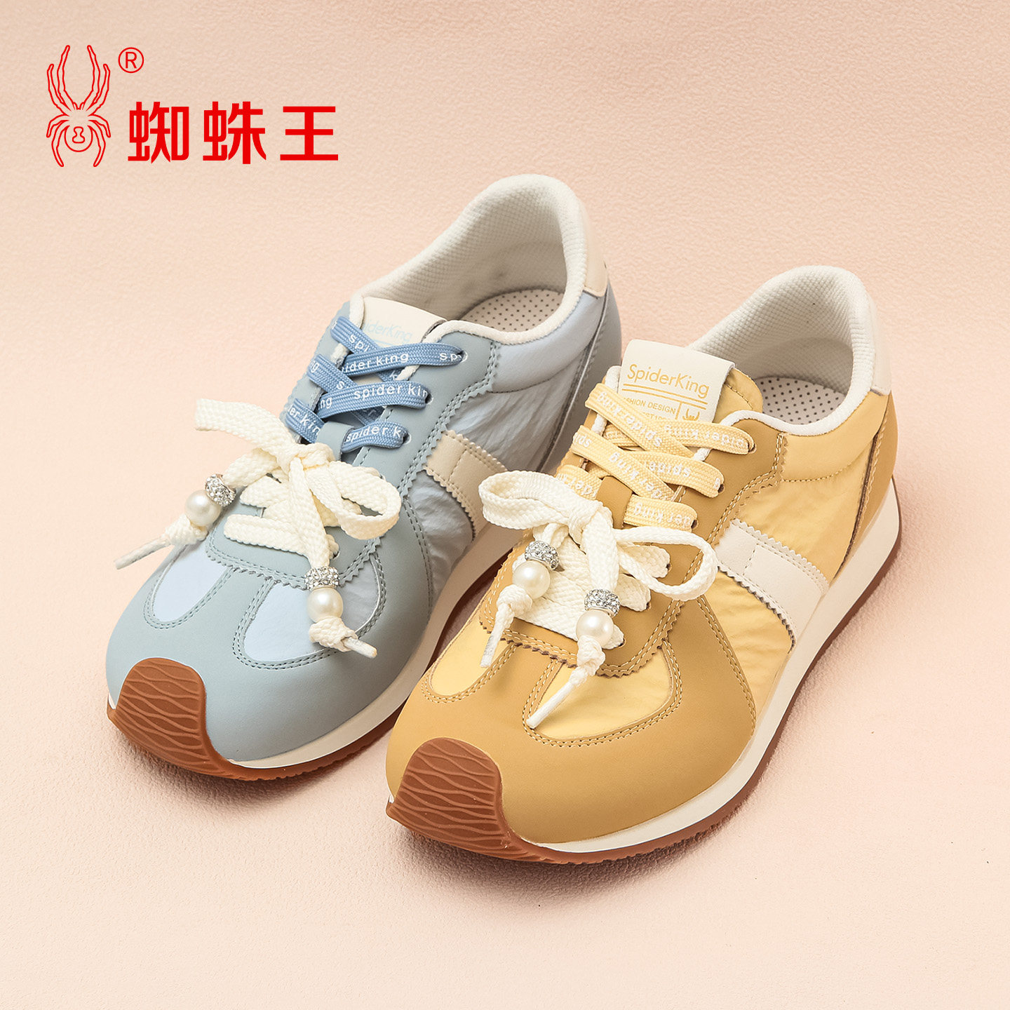 SPIDER KING/蜘蛛王正品女德训鞋2026春新款皮面拼接百搭休闲软底