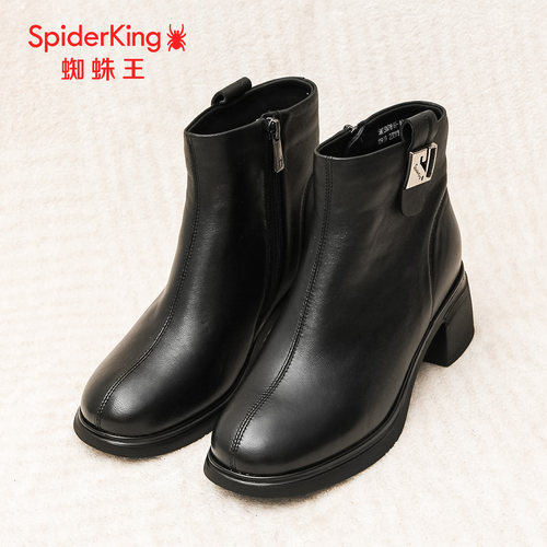 蜘蛛王加绒切尔西女靴冬季新款