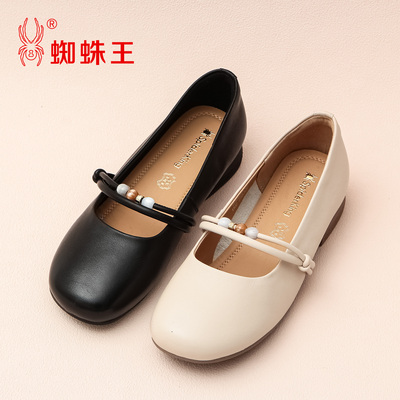 蜘蛛王真皮玛丽珍女鞋春季新款