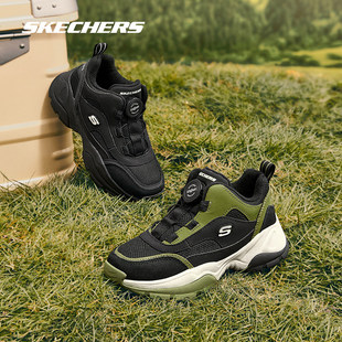 Skechers斯凯奇童鞋秋季男童轻质防滑耐磨旋钮鞋儿童加绒休闲鞋
