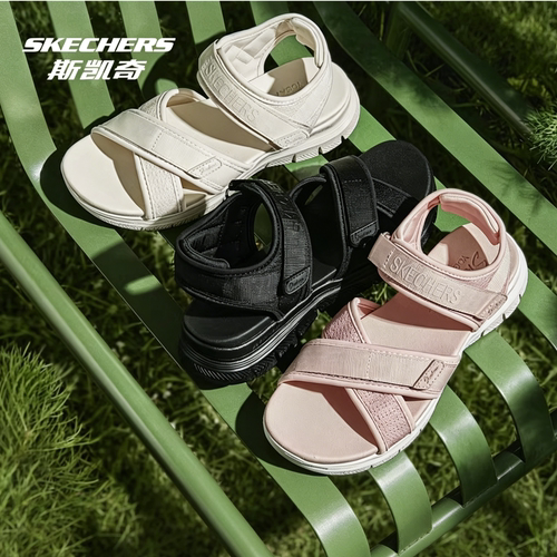 Skechers斯凯奇女鞋复古休闲鞋露趾凉鞋舒适透气户外涉水沙滩鞋
