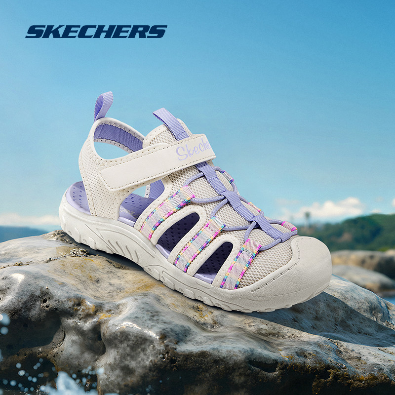 Skechers斯凯奇儿童夏季透气包头凉鞋女童软底休闲户外运动溯溪鞋