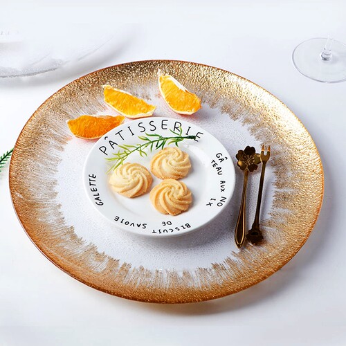 ins风玻璃创意网红家用早餐盘
