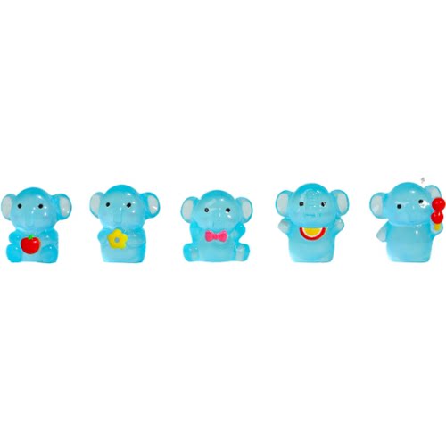 树脂卡通夜光萌趣小象车载摆件 创意手工diy配饰挂件鞋混装