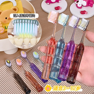 新款 12岁洁齿护龈水晶刷牙深层清洁 高档儿童罗马柱山型凸面牙刷3