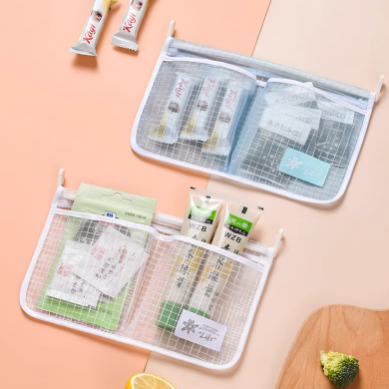 冰箱收纳网袋悬挂式家用厨房分类储物袋多功能冰箱置物挂袋