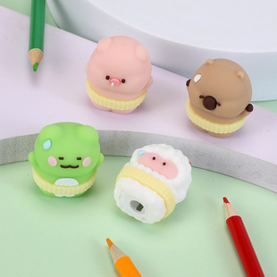 卡通动物卷笔刀萌软胶萌趣造型铅笔削笔器学生文具削笔刀