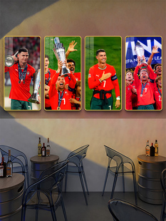 C罗挂画足球明星海报体彩墙面世界杯葡萄牙夺冠梅西姆巴佩装饰画
