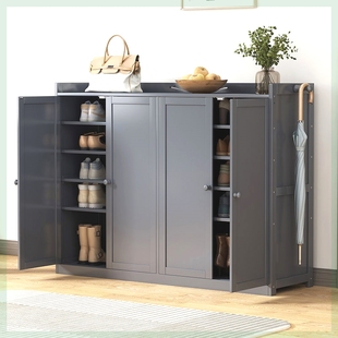 楠竹鞋柜全竹加厚楠竹鞋柜家用大容量多层门口靠墙玄关柜新款